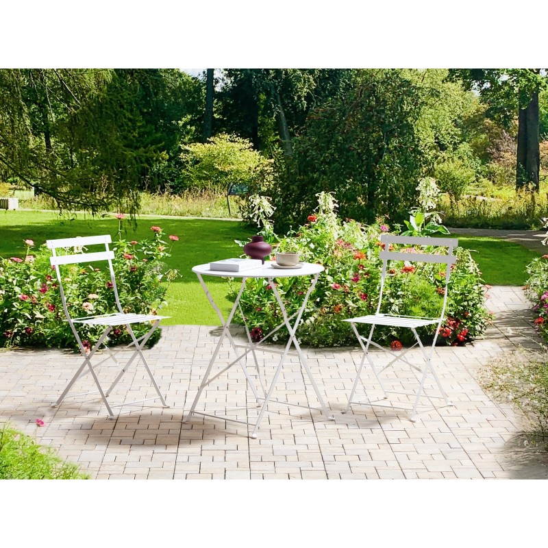 Zestaw mebli balkonowych Składane FIORI Metal Biały Zestaw mebli balkonowych Składane FIORI Metal Biały