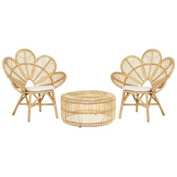 Zestaw mebli balkonowych z poduszkami FLORENTINE / LIMNI Rattan Beżowy Zestaw mebli balkonowych z poduszkami FLORENTINE / LIMNI Rattan Beżowy