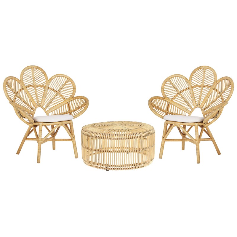 Zestaw mebli balkonowych z poduszkami FLORENTINE / LIMNI Rattan Beżowy Zestaw mebli balkonowych z poduszkami FLORENTINE / LIMNI Rattan Beżowy
