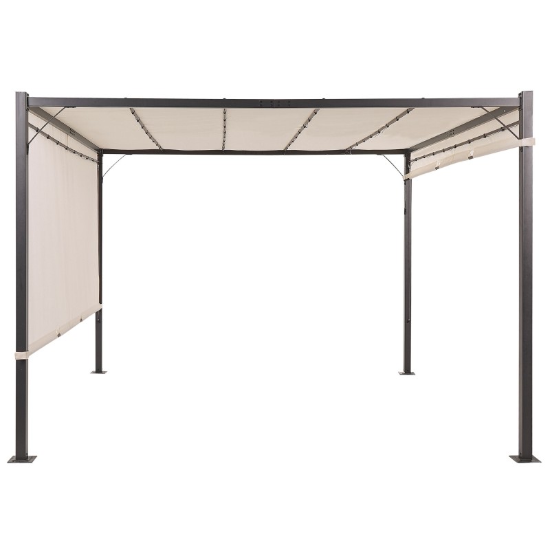 Pawilon ogrodowy LED PARGA Metal 310 cm 310 cm Beżowy Pawilon ogrodowy LED PARGA Metal 310 cm 310 cm Beżowy