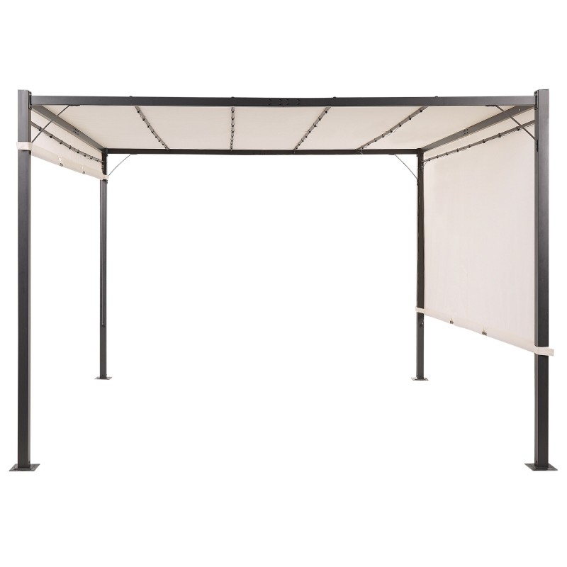 Pawilon ogrodowy LED PARGA Metal 310 cm 310 cm Beżowy Pawilon ogrodowy LED PARGA Metal 310 cm 310 cm Beżowy