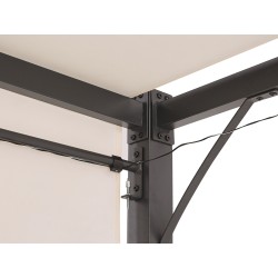 Pawilon ogrodowy LED PARGA Metal 310 cm 310 cm Beżowy Pawilon ogrodowy LED PARGA Metal 310 cm 310 cm Beżowy