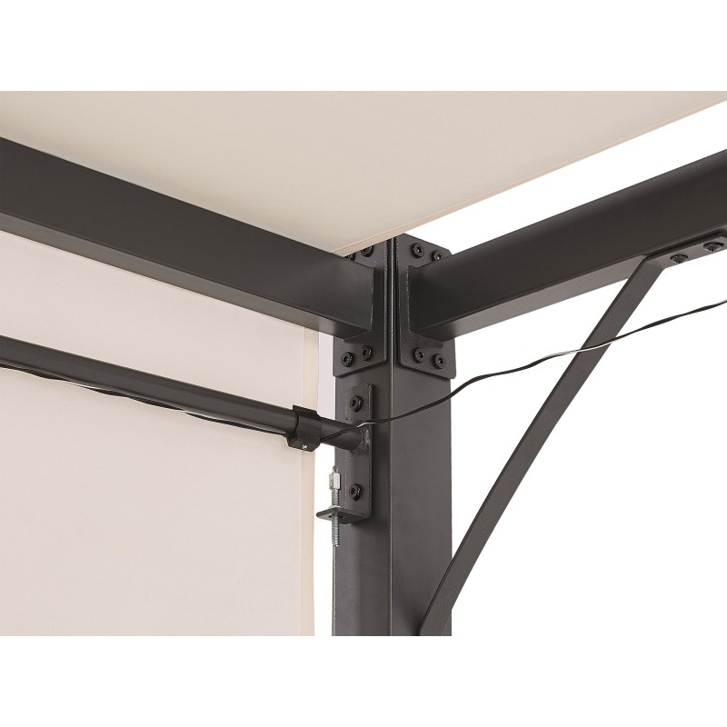 Pawilon ogrodowy LED PARGA Metal 310 cm 310 cm Beżowy Pawilon ogrodowy LED PARGA Metal 310 cm 310 cm Beżowy