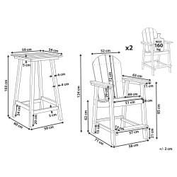 Zestaw mebli balkonowych ADIRONDACK Ciemnoszary Zestaw mebli balkonowych ADIRONDACK Ciemnoszary
