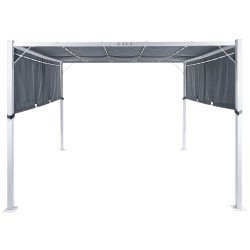 Pawilon ogrodowy LED PARGA Metal 310 cm 310 cm Szary