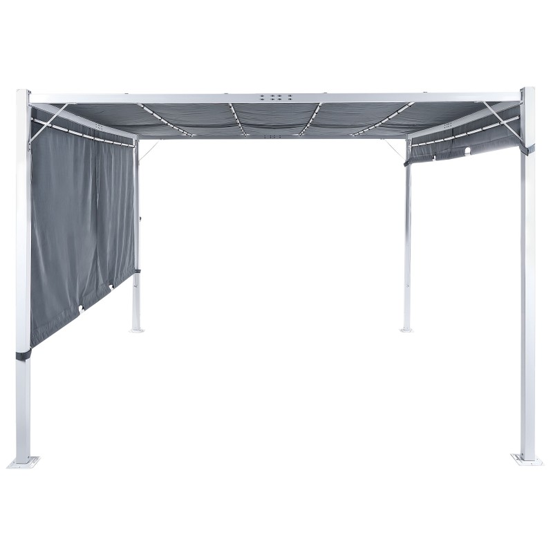 Pawilon ogrodowy LED PARGA Metal 310 cm 310 cm Szary Pawilon ogrodowy LED PARGA Metal 310 cm 310 cm Szary
