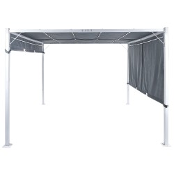 Pawilon ogrodowy LED PARGA Metal 310 cm 310 cm Szary Pawilon ogrodowy LED PARGA Metal 310 cm 310 cm Szary
