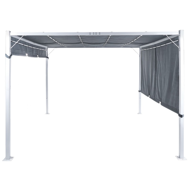 Pawilon ogrodowy LED PARGA Metal 310 cm 310 cm Szary Pawilon ogrodowy LED PARGA Metal 310 cm 310 cm Szary