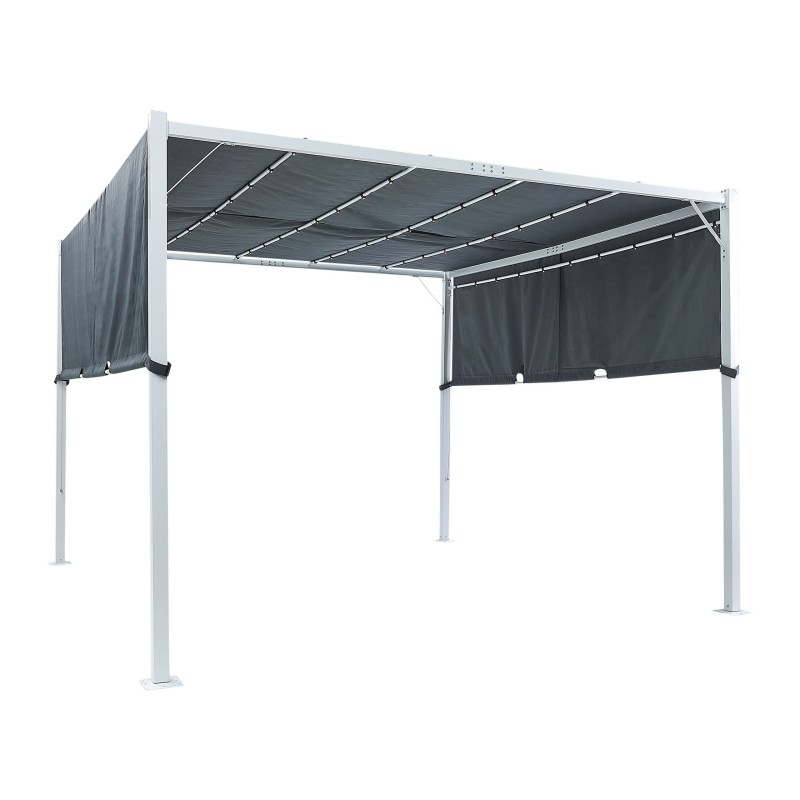 Pawilon ogrodowy LED PARGA Metal 310 cm 310 cm Szary Pawilon ogrodowy LED PARGA Metal 310 cm 310 cm Szary
