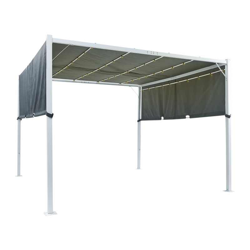 Pawilon ogrodowy LED PARGA Metal 310 cm 310 cm Szary Pawilon ogrodowy LED PARGA Metal 310 cm 310 cm Szary
