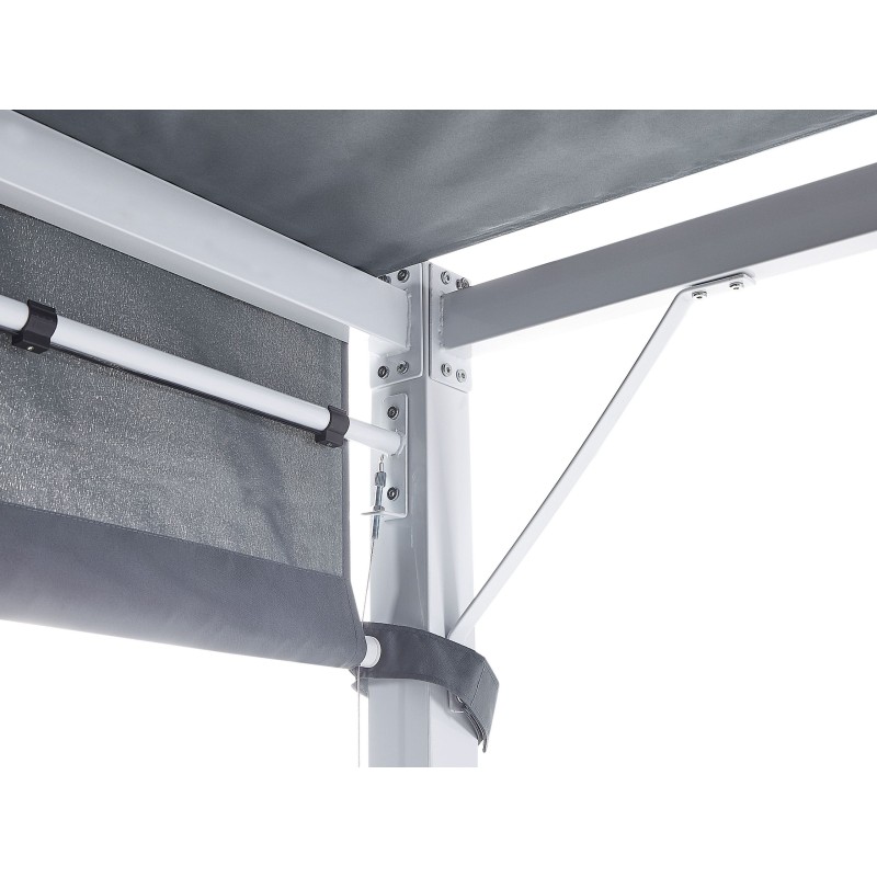 Pawilon ogrodowy LED PARGA Metal 310 cm 310 cm Szary Pawilon ogrodowy LED PARGA Metal 310 cm 310 cm Szary