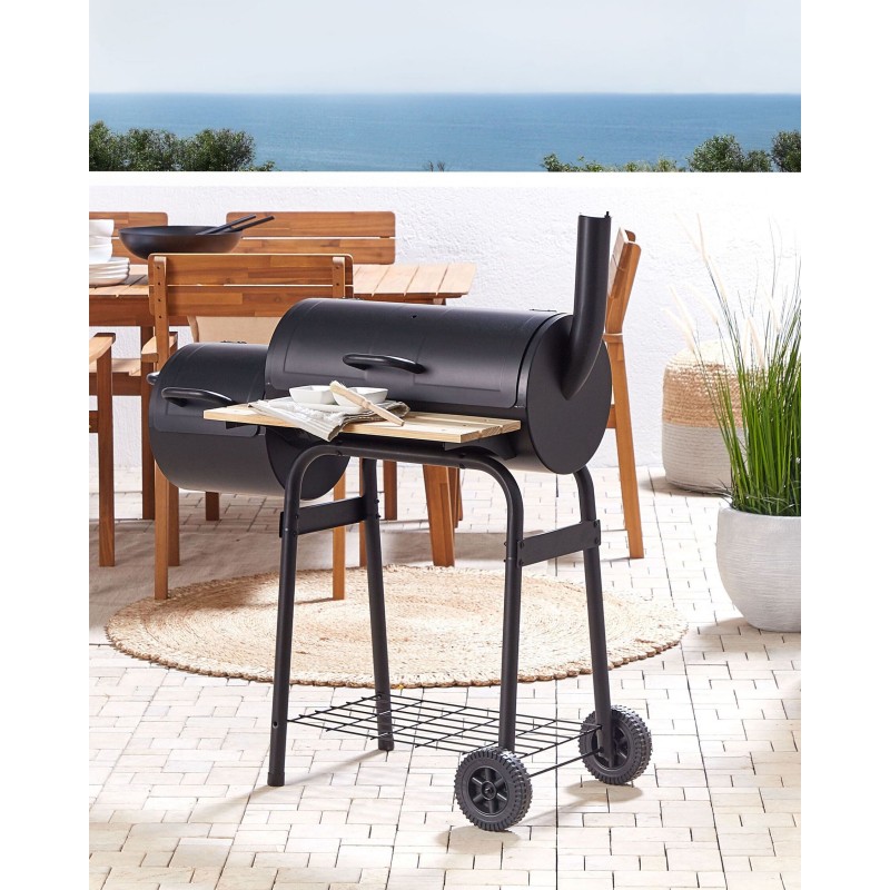 Grill węglowy SATAH Z wędzarnią Metal Czarny Grill węglowy SATAH Z wędzarnią Metal Czarny