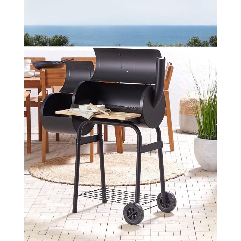 Grill węglowy SATAH Z wędzarnią Metal Czarny Grill węglowy SATAH Z wędzarnią Metal Czarny