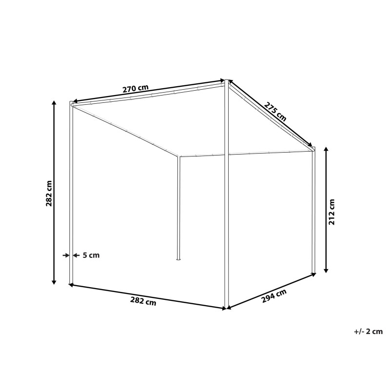 Pawilon ogrodowy VIMINO Metal 282 cm 294 cm Beżowy Pawilon ogrodowy VIMINO Metal 282 cm 294 cm Beżowy