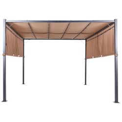 Pawilon ogrodowy LED PARGA Metal 310 cm 310 cm Brązowy