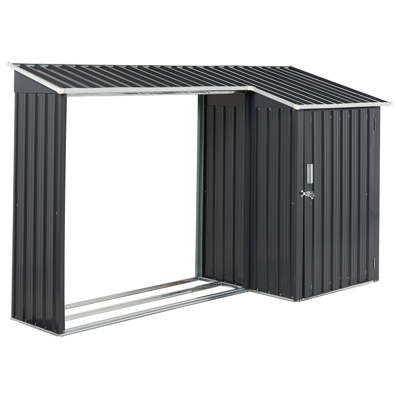 Domek narzędziowy AOSTA Metal 270 cm 105 cm Czarny Domek narzędziowy AOSTA Metal 270 cm 105 cm Czarny