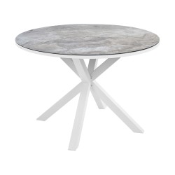 Zestaw ogrodowy dla 4 osób MALETTO/COSOLETO Metal Biały marmur Zestaw ogrodowy dla 4 osób MALETTO/COSOLETO Metal Biały marmur