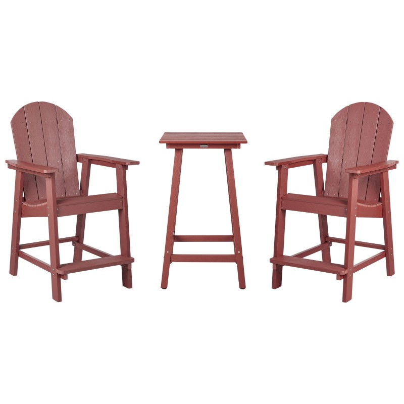 Zestaw mebli balkonowych ADIRONDACK Czerwony Zestaw mebli balkonowych ADIRONDACK Czerwony