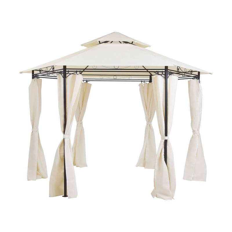 Pawilon ogrodowy PORTEL Metal 350 cm 350 cm Beżowy Pawilon ogrodowy PORTEL Metal 350 cm 350 cm Beżowy