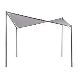 Pawilon ogrodowy AVENTINE Metal 300 cm 300 cm Szary