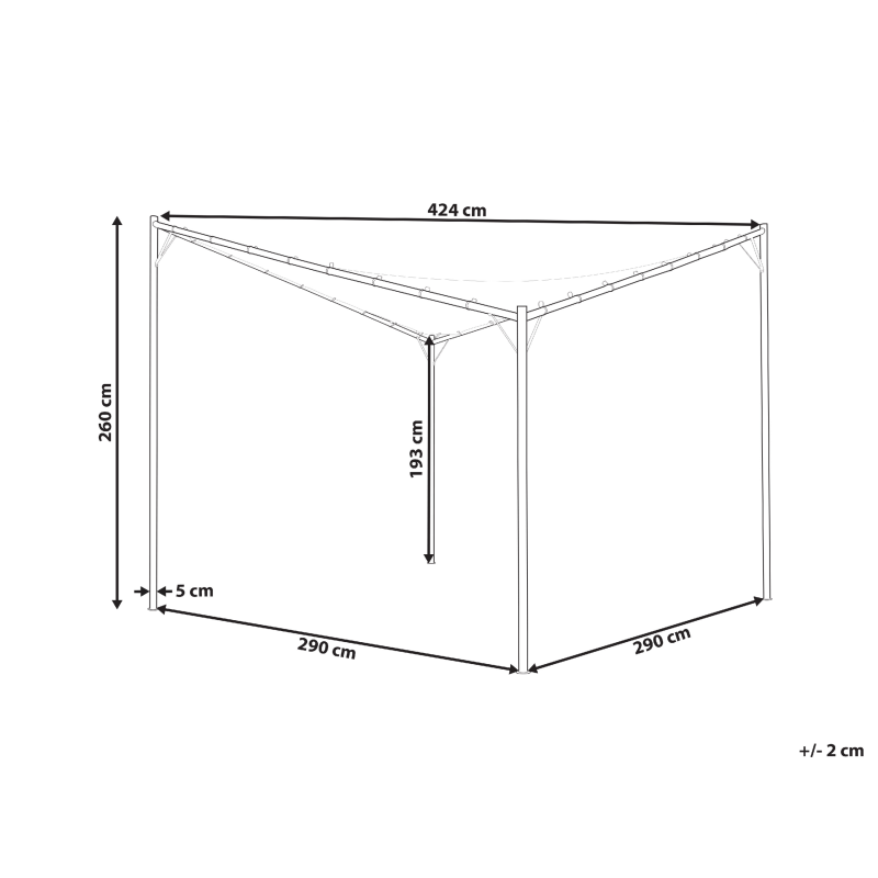 Pawilon ogrodowy AVENTINE Metal 300 cm 300 cm Szary Pawilon ogrodowy AVENTINE Metal 300 cm 300 cm Szary