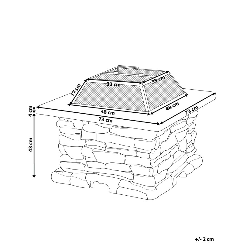 Palenisko ogrodowe z grillem KELUD Beton Szary Palenisko ogrodowe z grillem KELUD Beton Szary