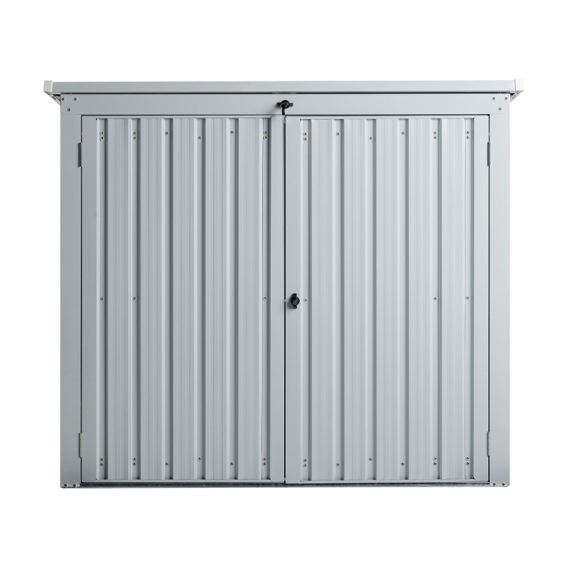 Domek narzędziowy MOENA Metal 158 cm 96 cm Jasnoszary Domek narzędziowy MOENA Metal 158 cm 96 cm Jasnoszary