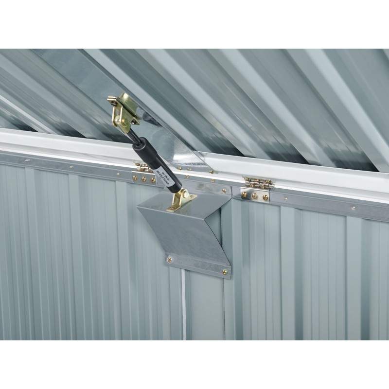 Domek narzędziowy MOENA Metal 158 cm 96 cm Jasnoszary Domek narzędziowy MOENA Metal 158 cm 96 cm Jasnoszary