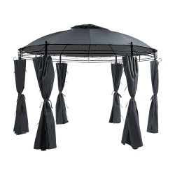Pawilon ogrodowy SAFARA Metal 368 cm 368 cm Grafitowy
