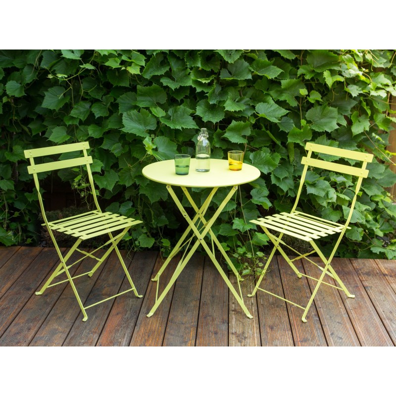 Zestaw mebli balkonowych Składane FIORI Metal Limonkowy Zestaw mebli balkonowych Składane FIORI Metal Limonkowy