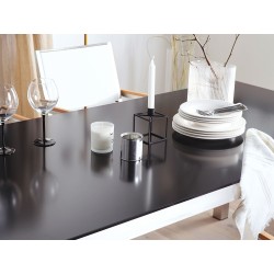 Zestaw ogrodowy dla 6 osób GROSSETO Szkło hartowane Czarny/ biały Zestaw ogrodowy dla 6 osób GROSSETO Szkło hartowane Czarny/ biały