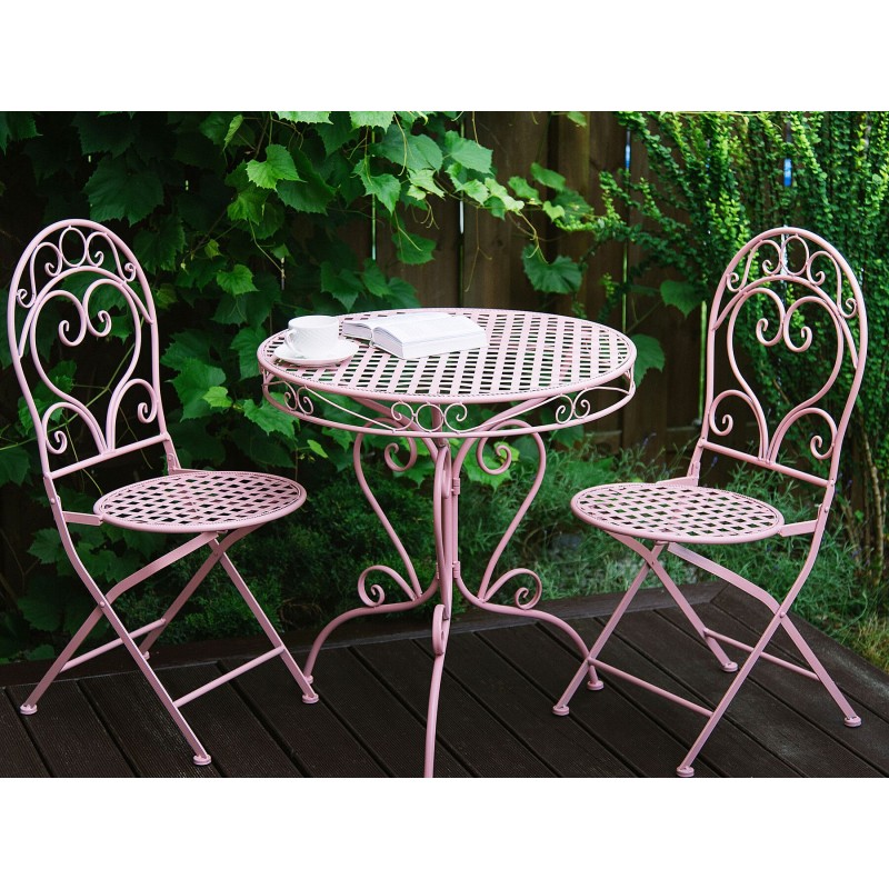 Stolik bistro ALBINIA 70 cm 70 cm Metal Różowy Stolik bistro ALBINIA 70 cm 70 cm Metal Różowy
