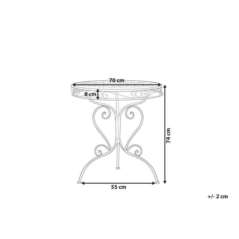 Stolik bistro ALBINIA 70 cm 70 cm Metal Różowy Stolik bistro ALBINIA 70 cm 70 cm Metal Różowy