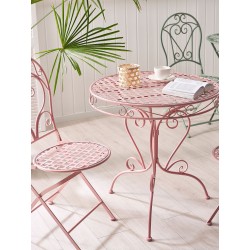 Stolik bistro ALBINIA 70 cm 70 cm Metal Różowy Stolik bistro ALBINIA 70 cm 70 cm Metal Różowy