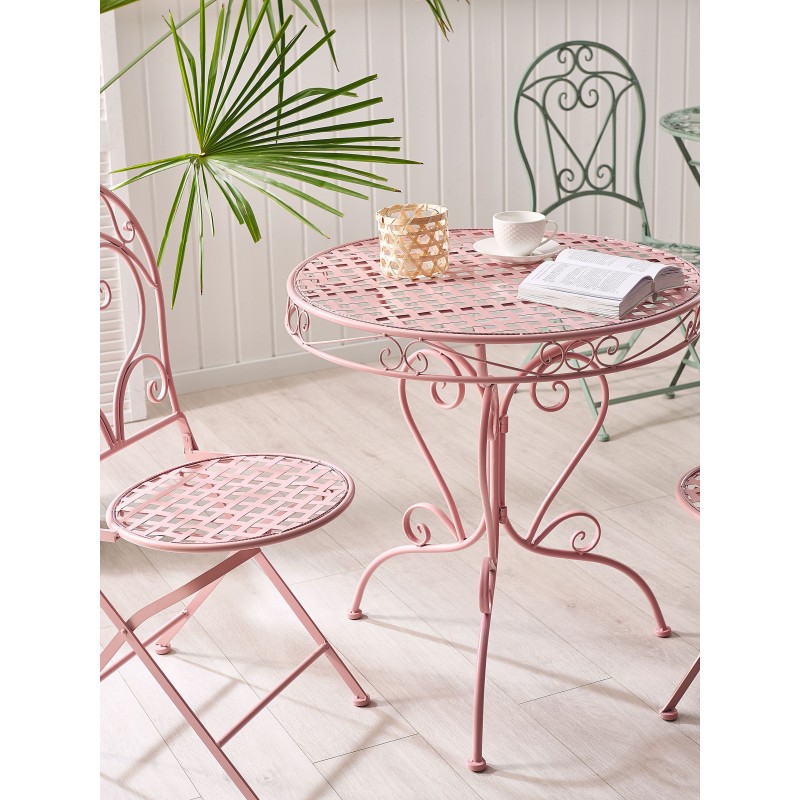 Stolik bistro ALBINIA 70 cm 70 cm Metal Różowy Stolik bistro ALBINIA 70 cm 70 cm Metal Różowy