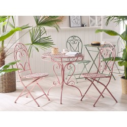 Stolik bistro ALBINIA 70 cm 70 cm Metal Różowy Stolik bistro ALBINIA 70 cm 70 cm Metal Różowy