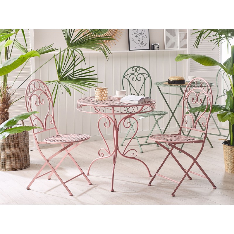 Stolik bistro ALBINIA 70 cm 70 cm Metal Różowy Stolik bistro ALBINIA 70 cm 70 cm Metal Różowy