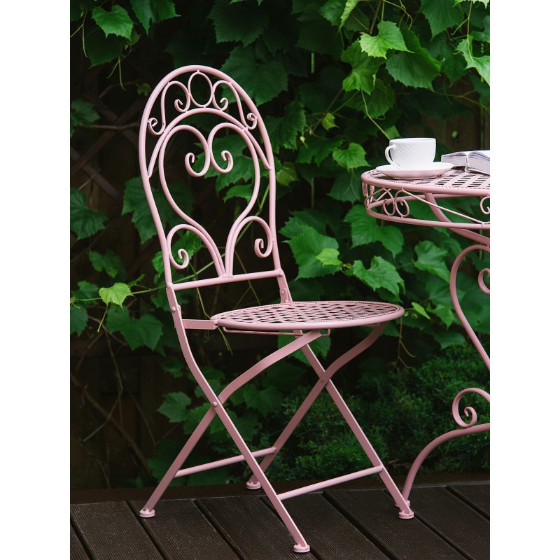 Stolik bistro ALBINIA 70 cm 70 cm Metal Różowy Stolik bistro ALBINIA 70 cm 70 cm Metal Różowy