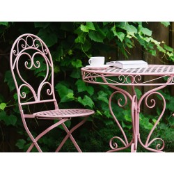 Stolik bistro ALBINIA 70 cm 70 cm Metal Różowy Stolik bistro ALBINIA 70 cm 70 cm Metal Różowy