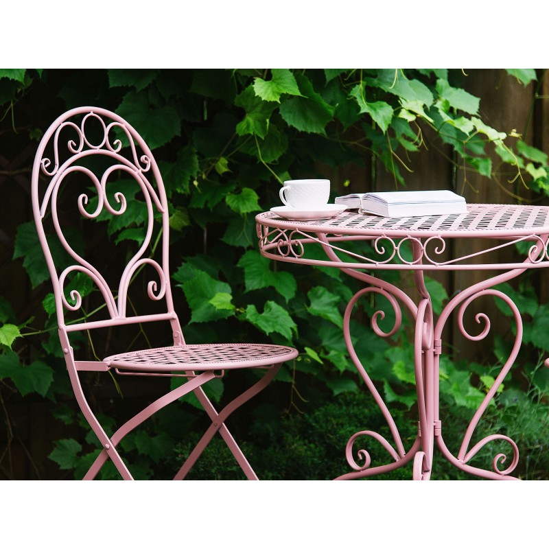 Stolik bistro ALBINIA 70 cm 70 cm Metal Różowy Stolik bistro ALBINIA 70 cm 70 cm Metal Różowy