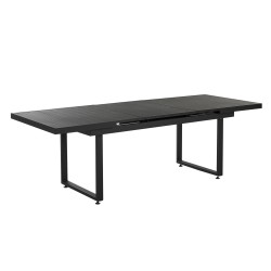 Stół ogrodowy rozkładany VALCANETTO 180/240 cm 90 cm Metal Czarny