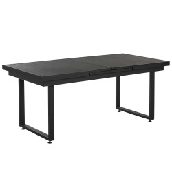 Stół ogrodowy rozkładany VALCANETTO 180/240 cm 90 cm Metal Czarny Stół ogrodowy rozkładany VALCANETTO 180/240 cm 90 cm Metal Czarny