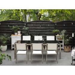 Stół ogrodowy GROSSETO 220 cm 100 cm Polerowany Granit Szary Stół ogrodowy GROSSETO 220 cm 100 cm Polerowany Granit Szary