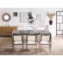 Stół ogrodowy GROSSETO 220 cm 100 cm Polerowany Granit Szary Stół ogrodowy GROSSETO 220 cm 100 cm Polerowany Granit Szary