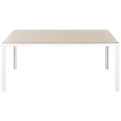 Stół ogrodowy CATANIA 91 cm 160 cm Szkło Beżowy Stół ogrodowy CATANIA 91 cm 160 cm Szkło Beżowy