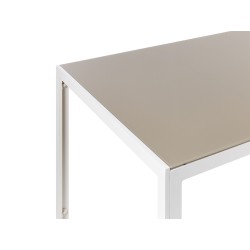 Stół ogrodowy CATANIA 91 cm 160 cm Szkło Beżowy Stół ogrodowy CATANIA 91 cm 160 cm Szkło Beżowy