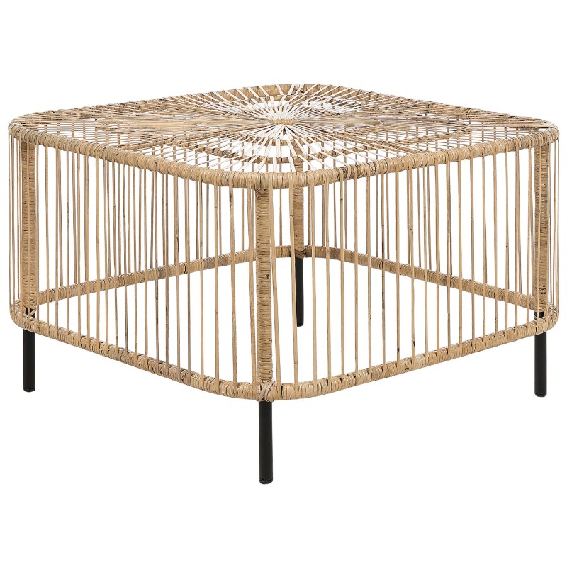 Stolik ogrodowy rattanowy 67 x 67 cm naturalny CESENATICO Stolik ogrodowy rattanowy 67 x 67 cm naturalny CESENATICO