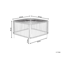 Stolik ogrodowy rattanowy 67 x 67 cm naturalny CESENATICO Stolik ogrodowy rattanowy 67 x 67 cm naturalny CESENATICO