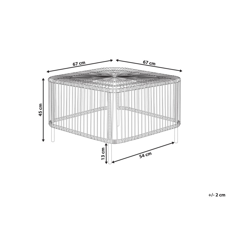 Stolik ogrodowy rattanowy 67 x 67 cm naturalny CESENATICO Stolik ogrodowy rattanowy 67 x 67 cm naturalny CESENATICO