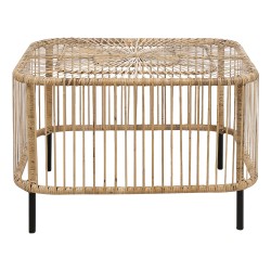 Stolik ogrodowy rattanowy 67 x 67 cm naturalny CESENATICO Stolik ogrodowy rattanowy 67 x 67 cm naturalny CESENATICO